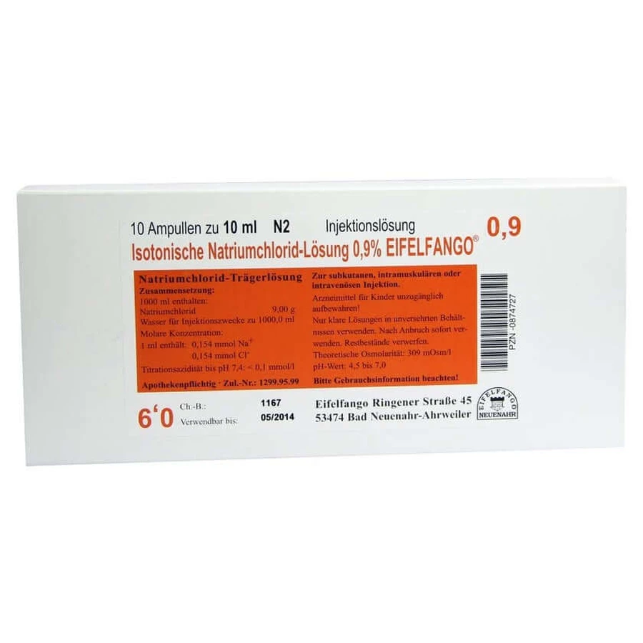 Isotone NaCl-oplossing 0,9% Eifelfango 10X10 ml