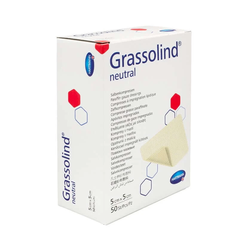 Grassolind zalfkompressen 5x5 cm steri 50 st.