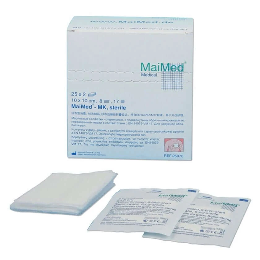 Gaaskompressen 10x20 cm steriel 8 vouwen 25X2 st.