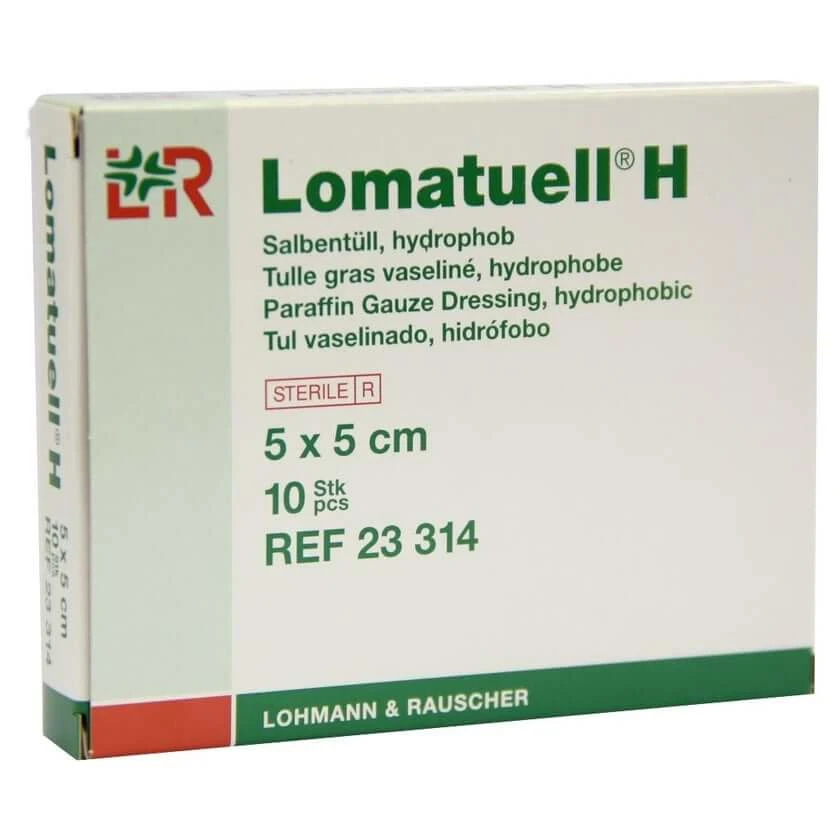 Lomatuell H zalftule 5x5 cm steriel 10 st.