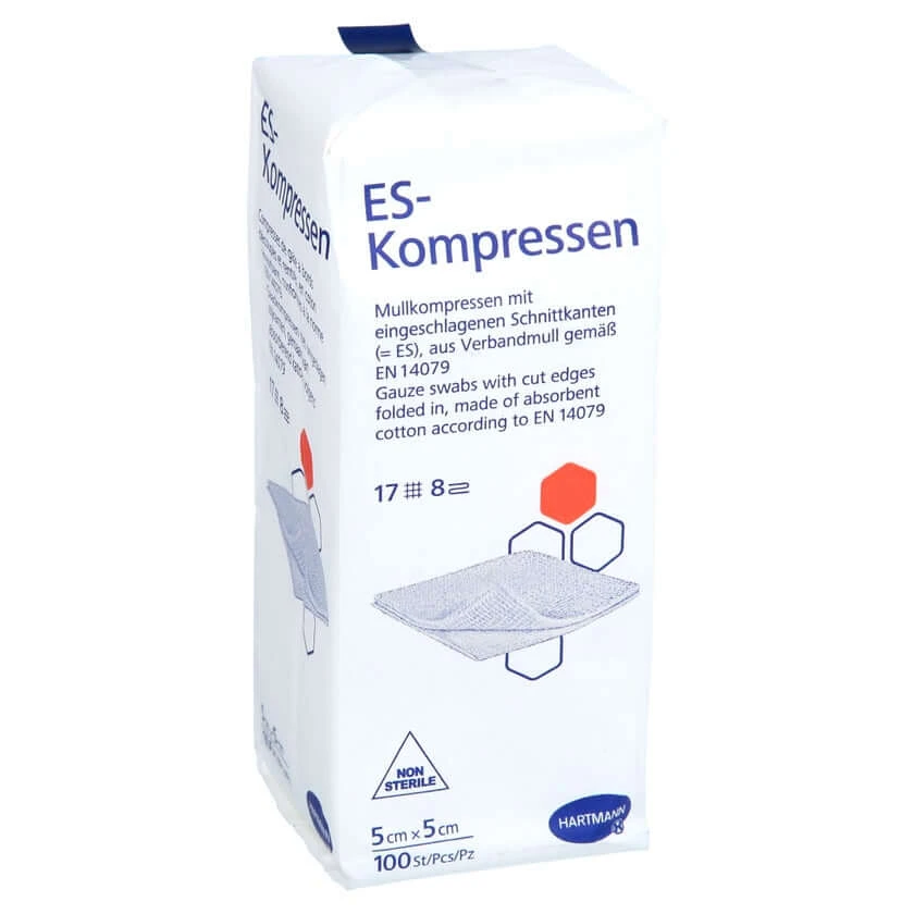 Es-compressen niet-steriel 5x5 cm 8-voudig 100 st.