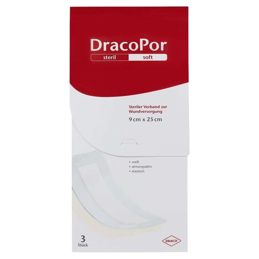 Dracopor Wondverband 9x25 cm Steriel 3 stuks