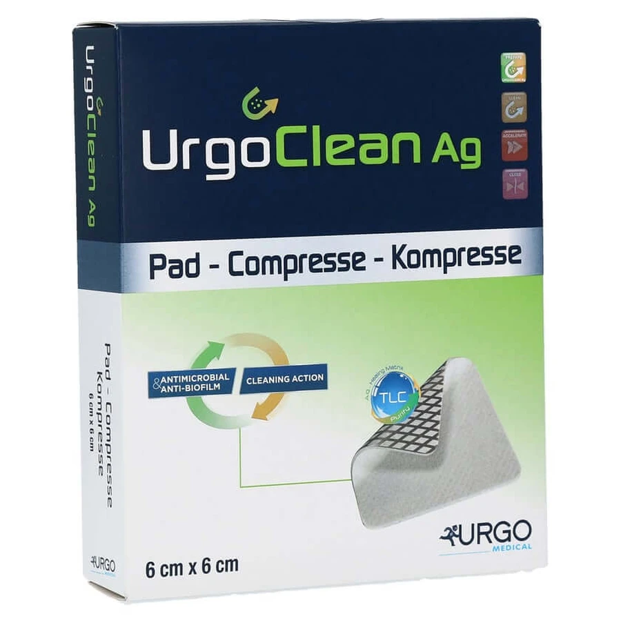 Urgoclean Ag kompressen 6x6 cm steriel 10 st.