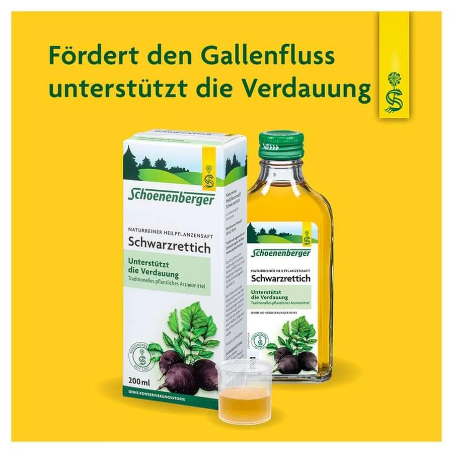 Schoenenberger Naturreiner Heilpflanzensaft Czarna rzodkiew 200 ml: ceny i cechy
