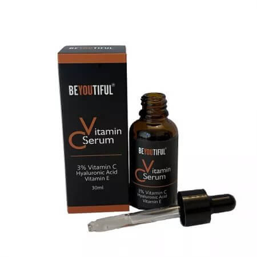 Serum met vitamine C 3%, hyaluronzuur en vitamine E, 30ml, Beyoutiful