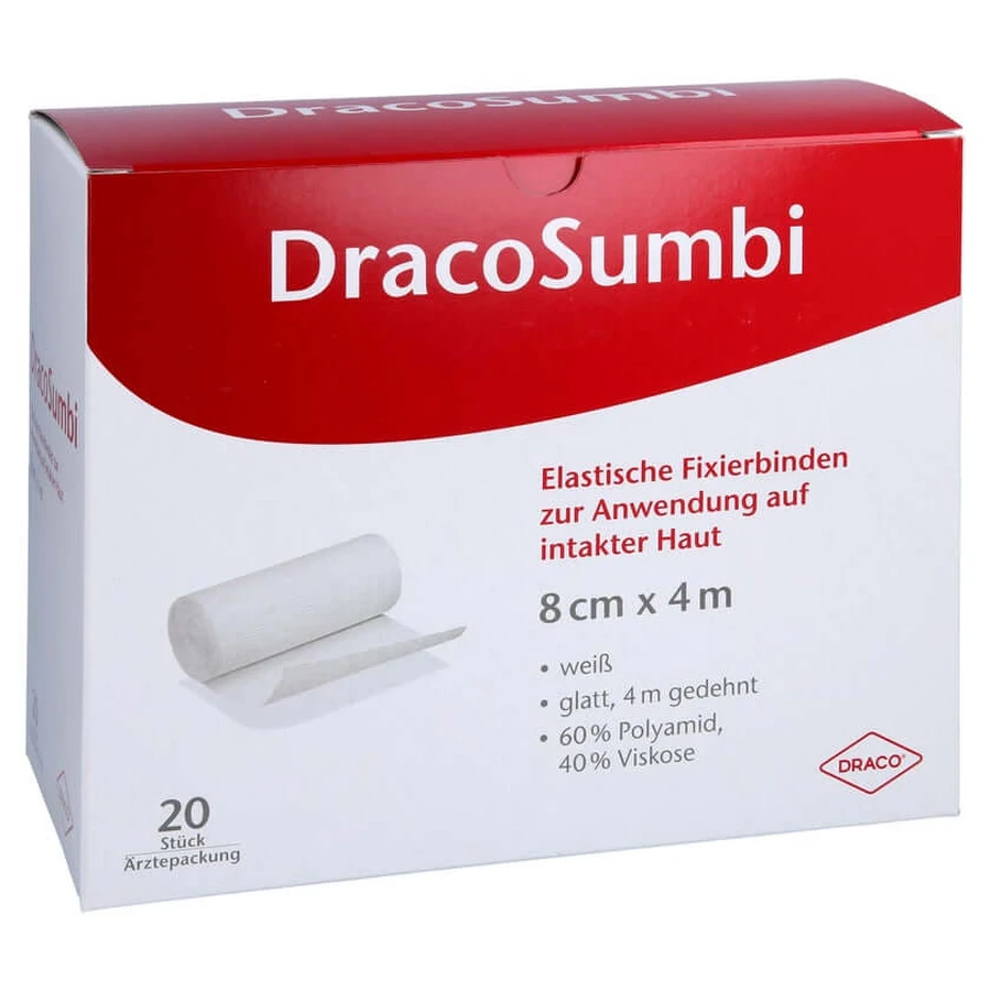 Dracosumbi bandaż mocujący 8 cmx4 m biały 20 szt.: ceny i cechy