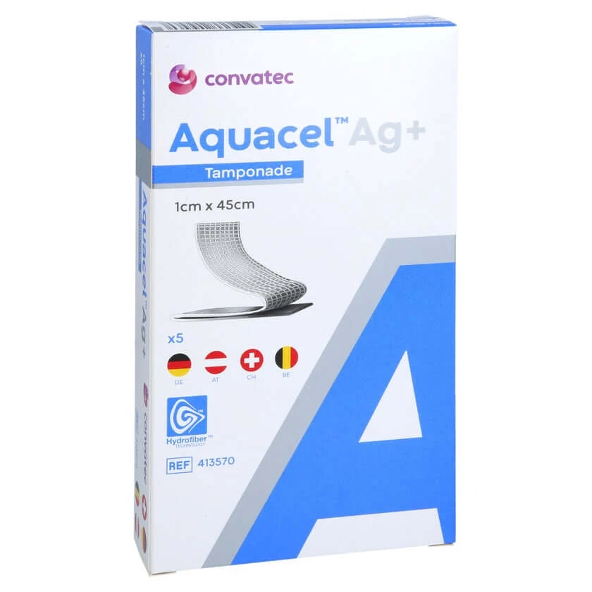 Aquacel Ag+ 1x45 cm Tamponades 5 stuks