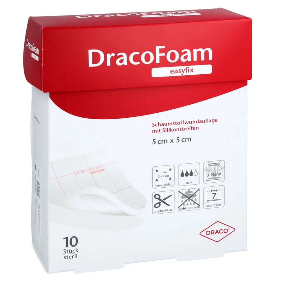 Dracofoam Easyfix pansement en mousse 5x5 cm 10 pcs.