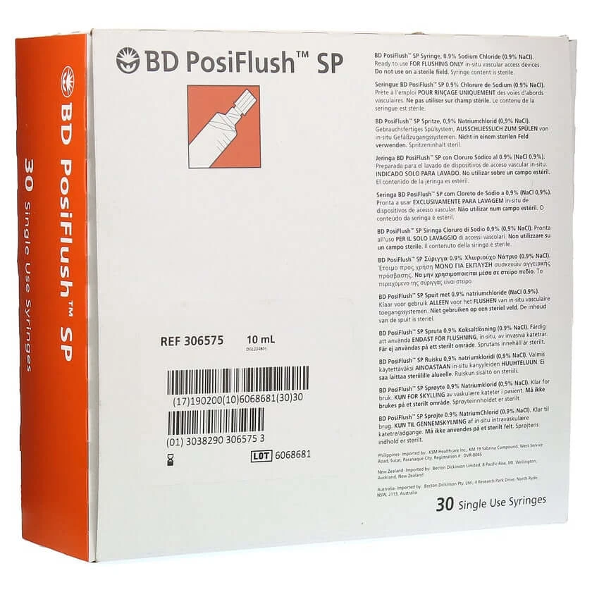 BD Posiflush SP spoelsysteem voorgevulde spuit 30X10 ml