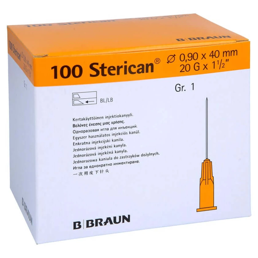 Stericanaalden Luer-lok 0,90x40 mm grootte 100 st.