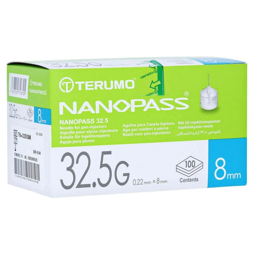 Terumo Nanopass 32,5 pen canule 0,22x8 m 100 st.