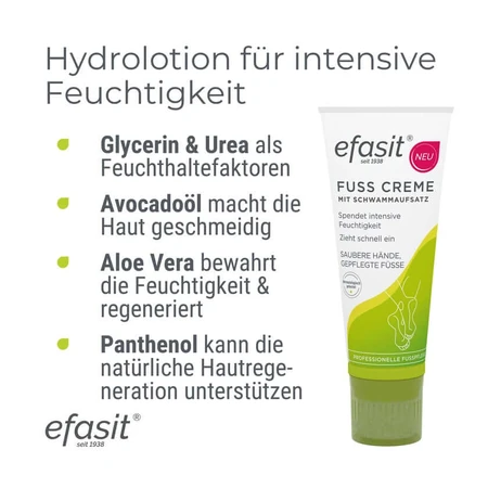 Crema para pies Efasit con esponja 75 ml