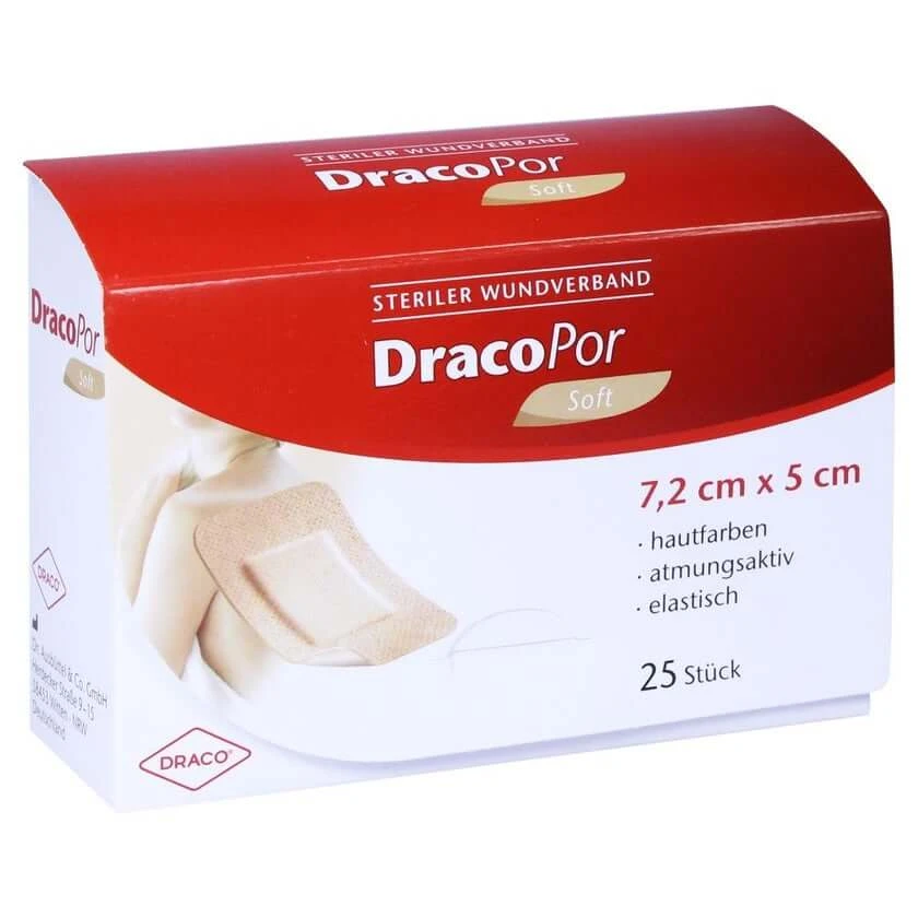 Dracopor wondverband 5x7,2 cm steriel gesneden 25 st.