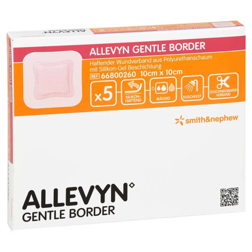 Allevyn Gentle Border 10x10 cm foam 5 stuks.