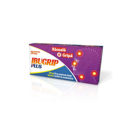 Ibugrip Plus 200 mg / 30 mg x 20 filmtabletten.