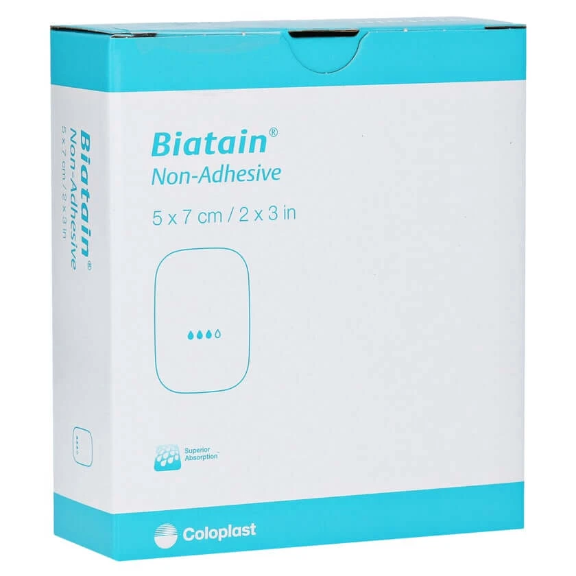 Biatain foamverband 5x7 cm niet-klevend 10 st.