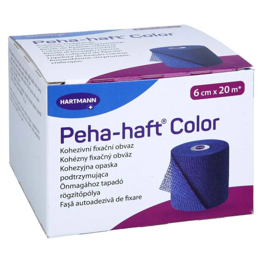 Peha-haft Color Fixation Tape latexvrij 6 Cmx20 M Blauw 1 st