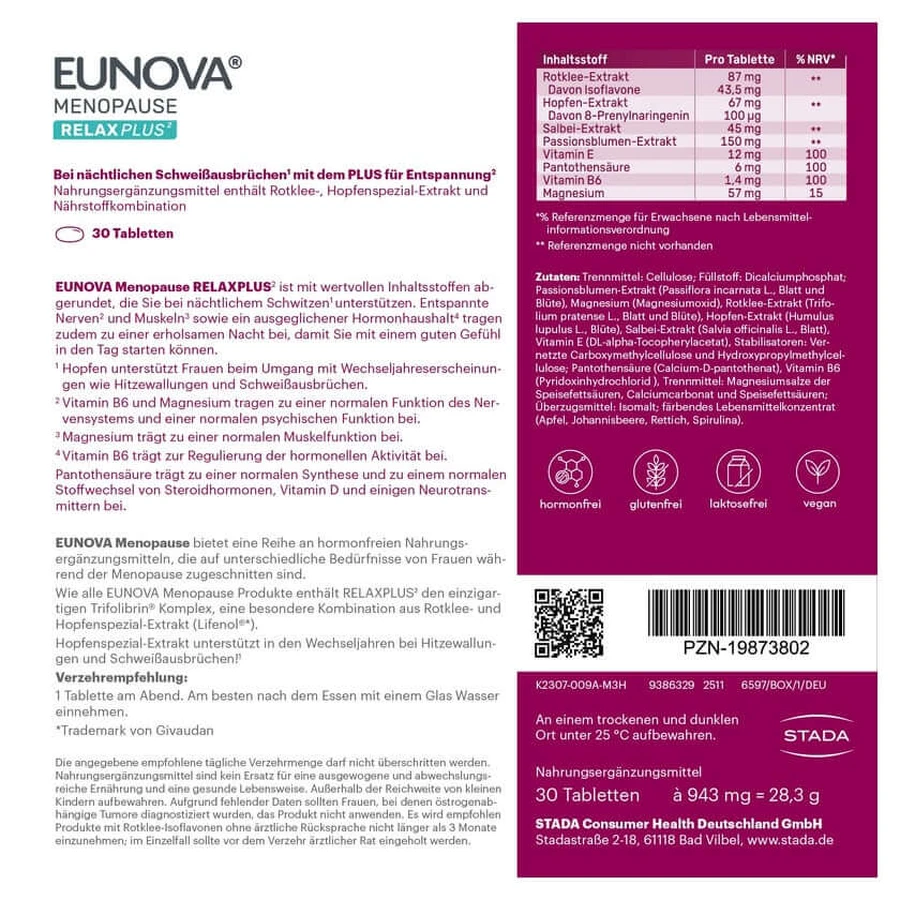 EUNOVA MENOPAUSE RELAXPLUS 30 uds.
