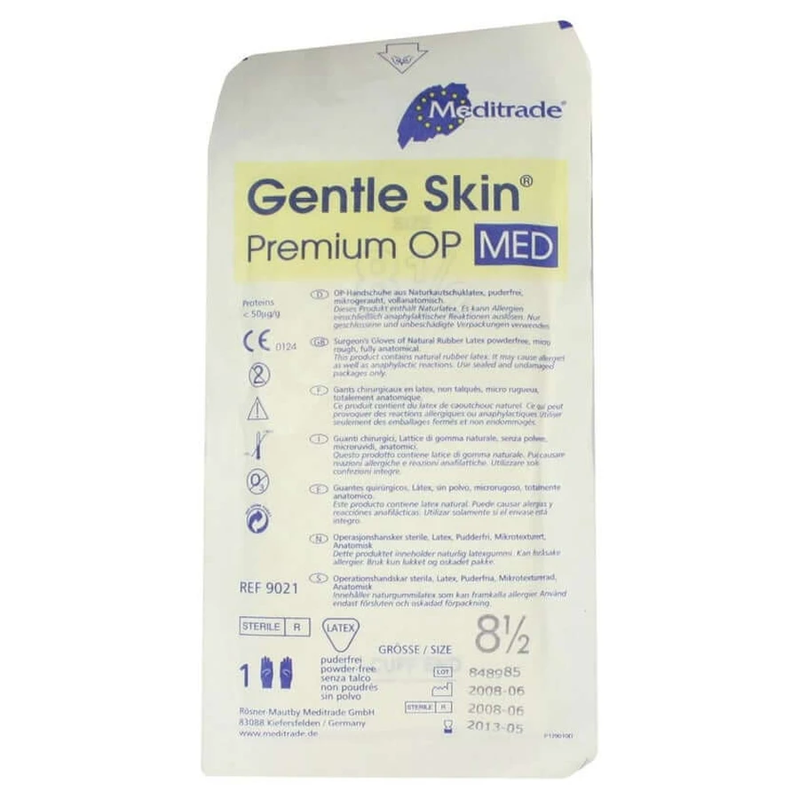 Latex operatiehandschoenen maat 8.5 steriel poeder 1X2 stuks