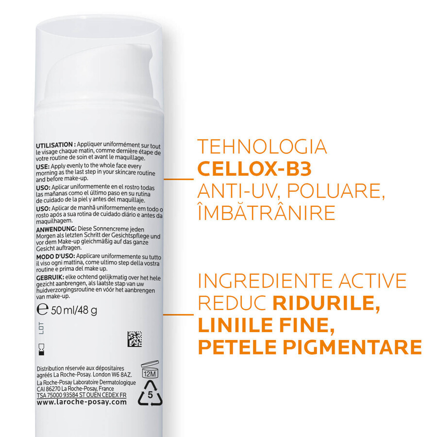 Cremă fotoprotectoare SPF 50 Anthelios Age Correct, 50 ml, La Roche-Posay