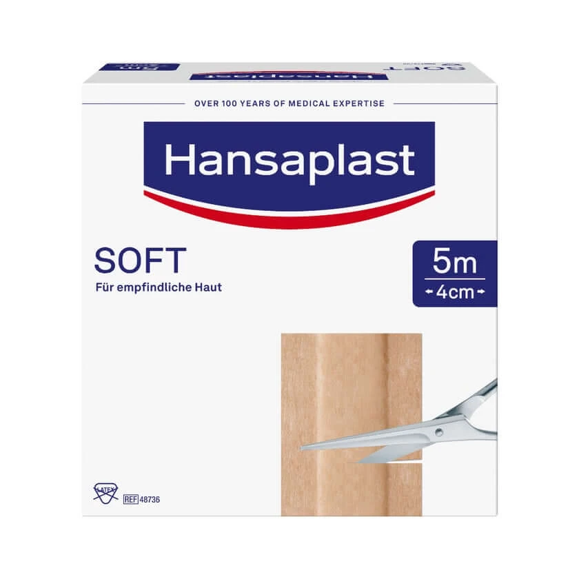 Hansaplast Zachte pleisterrol, 5m x 4cm 1 st
