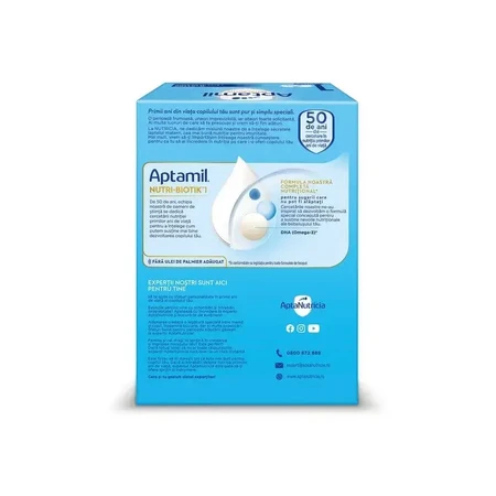 Aptamil Nutri-Biotik 1 Infant Formula, 0–6 months, 3 x 1200 g, Nutricia