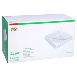 Gazin gaas comp. 5x5 cm steriel 8x50X2 st.