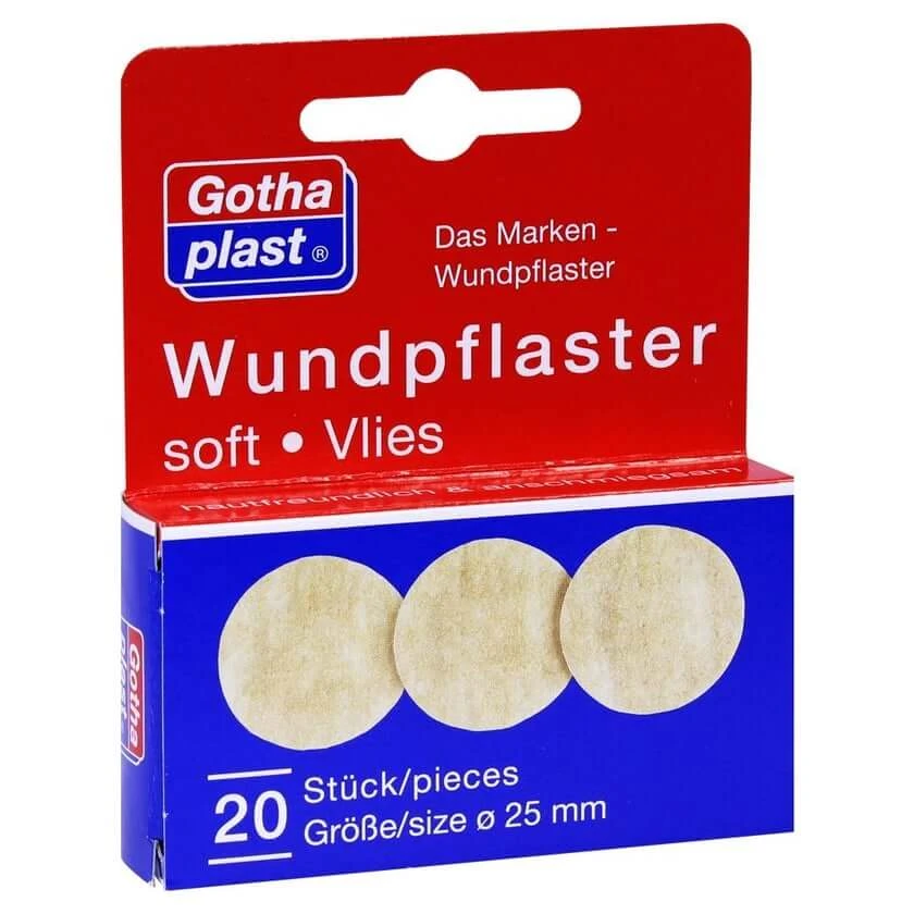 Gothaplast wondpleister zacht vlies 2,5cm diameter 20 st.