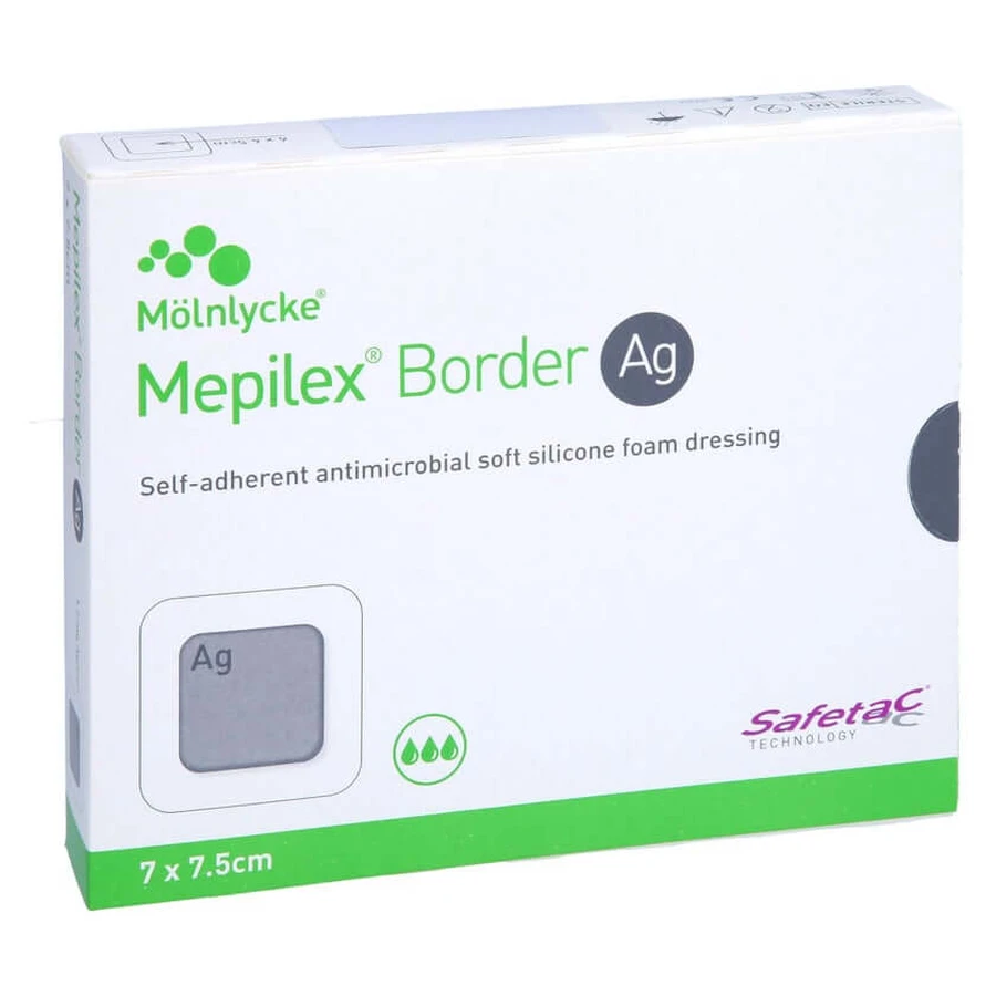 Mepilex Border Ag apósito de espuma 7x7,5 cm st 5 pcs