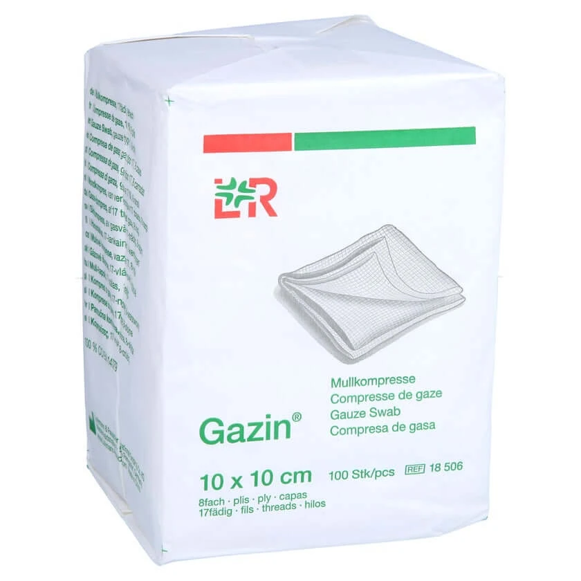 Gazin gaas comp. 10x10 cm niet-steriel 8x O 100 st.