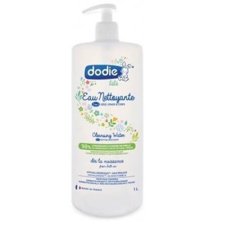 3 in 1 reinigingswater voor gezicht, lichaam en oksels, 1000 ml, Dodie