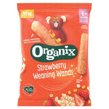 Biologische maïs en haver sticks met aardbeien, 25 g, + 6 maanden, Organix