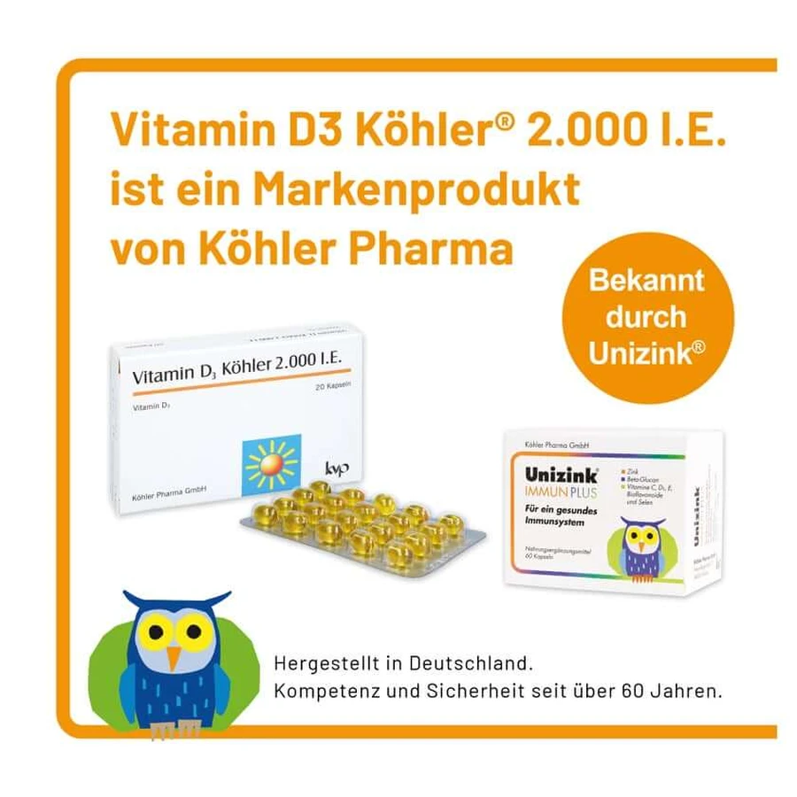 Vitamine D3 Köhler 2 000 UI 20 St