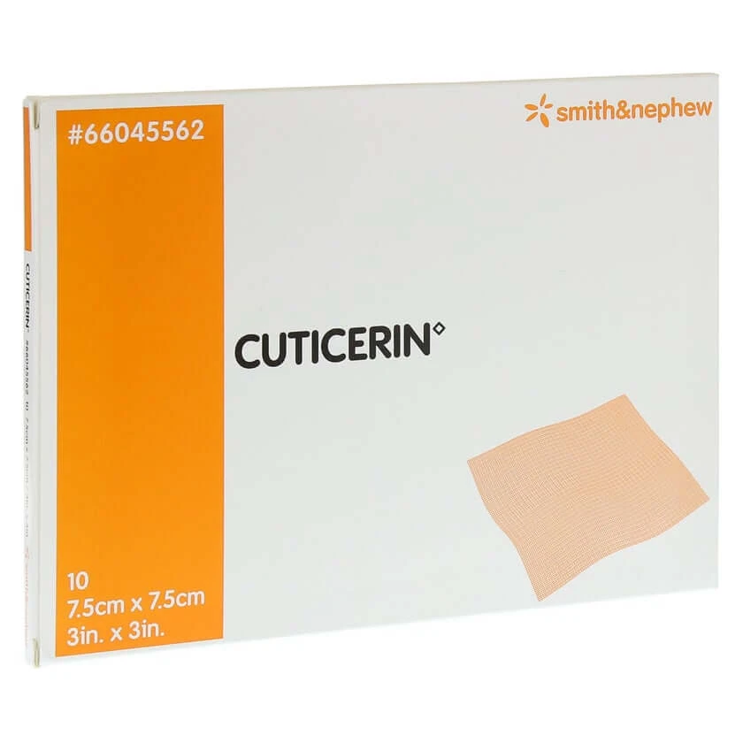 Cuticerin 7,5x7,5 cm gaasjes met zalflaag 10 st.