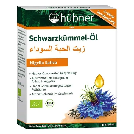 HÜbner Bio Zwarte Komijnzaadolie De-Öko-003 300 ml