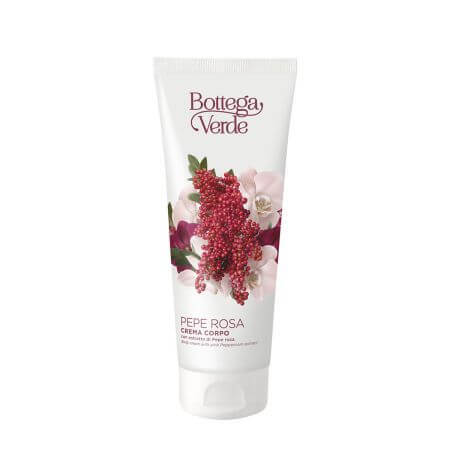 Body cream, moisturizing, with pink pepper extract Pepe Rosa, 200 ml, Bottega Verde