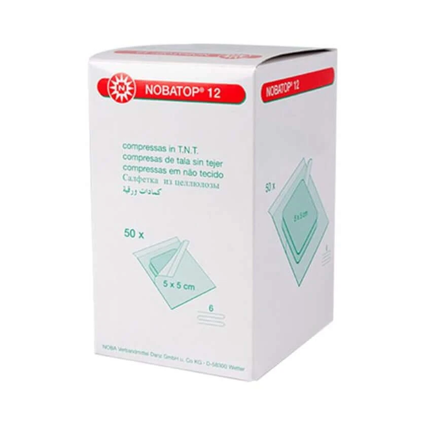 Nobatop 12 kompressen 5x5 cm steriel 50X2 st.