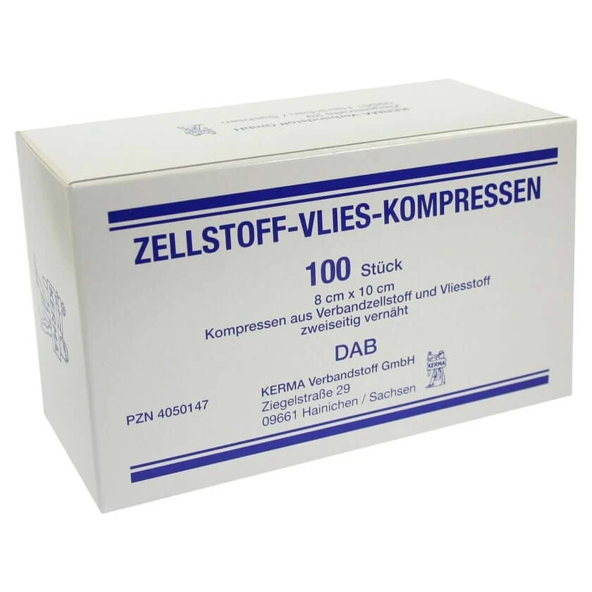 Niet-geweven cellulose kompressen niet-steriel 8x10 100 st.