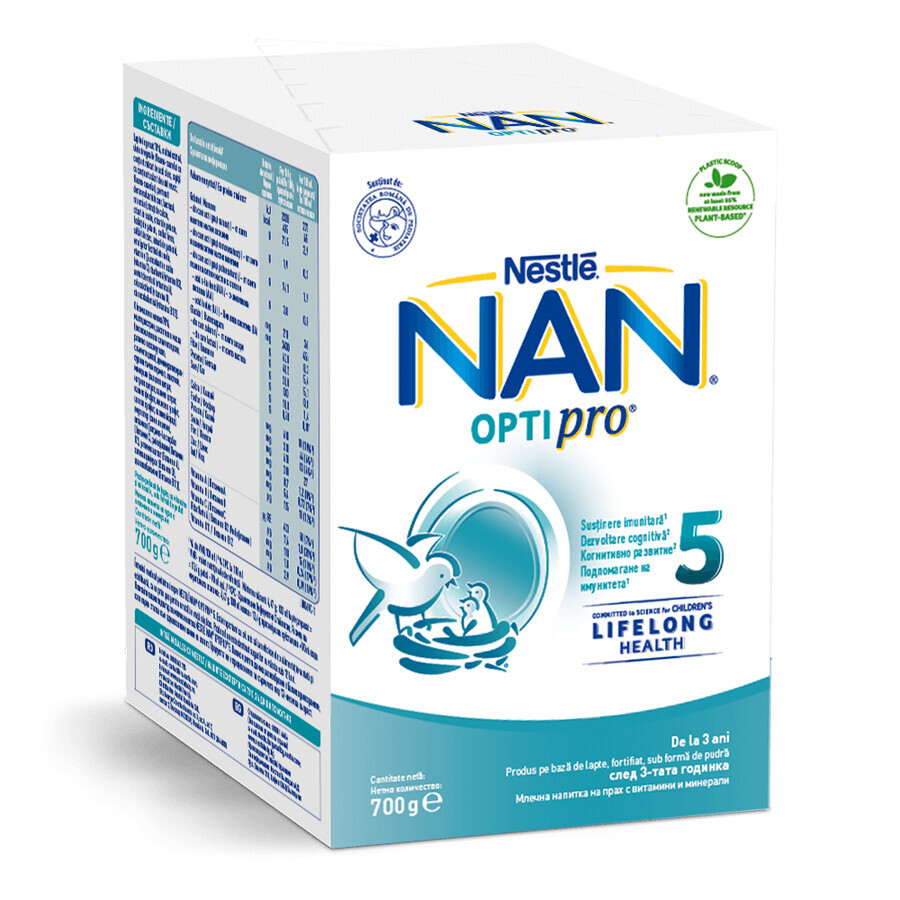 Nan 5 lait en poudre Optipro, 700 g, Nestlé