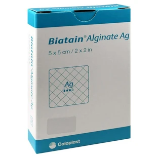 Biatain Alginate Ag Kompressen 5x5 cm mi 10 St