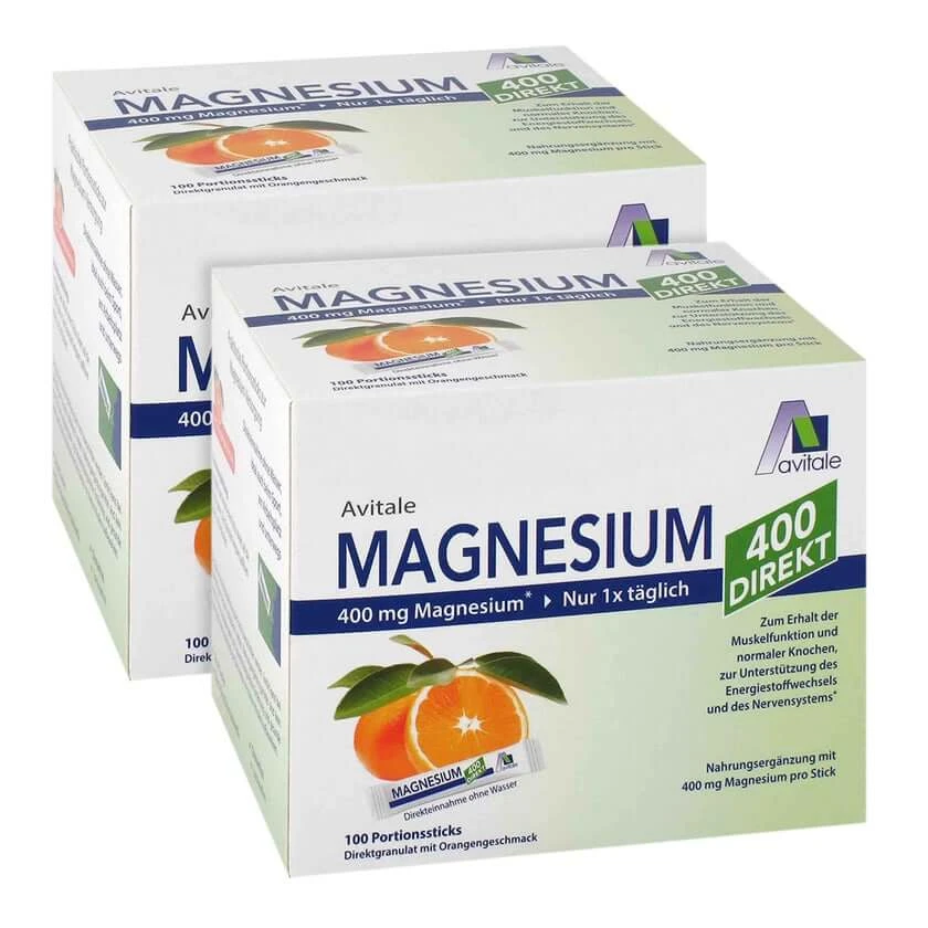 Dubbelpak Magnesium 400 direct 2X100X2,1 g