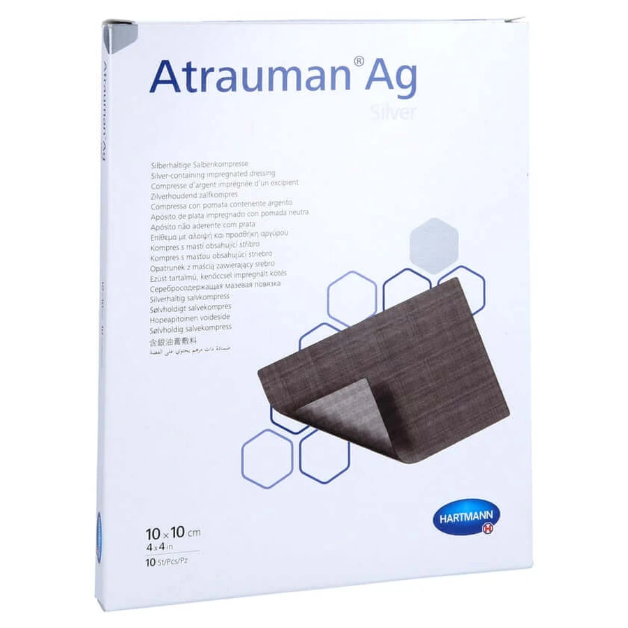 Compresses de gaze stériles Atrauman Ag 10 x 10 cm, lot de 10