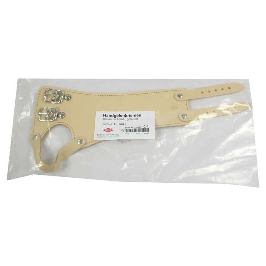 Cinturino da polso, pelle da 19 mm, per mancini, a 2 fori, 1 pezzo