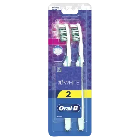 Spazzolino manuale 3D White, 2 pz, Oral B