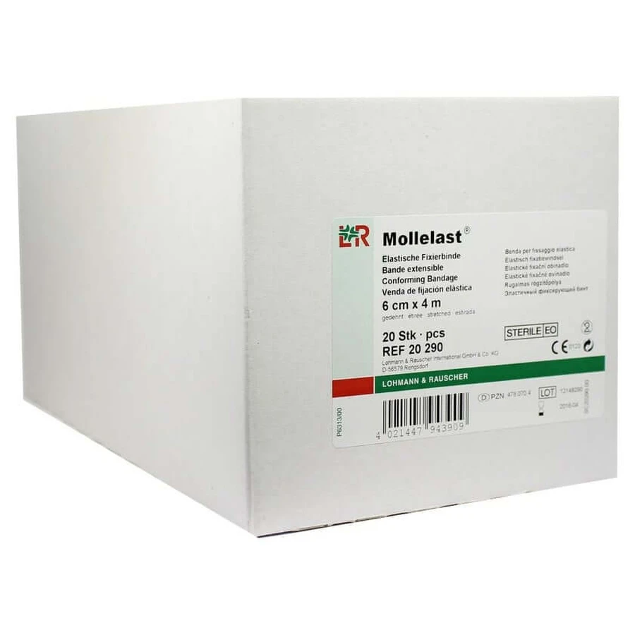 Bandes Mollelast, 6 cm x 4 m, stériles, en emballage individuel, 20 pièces