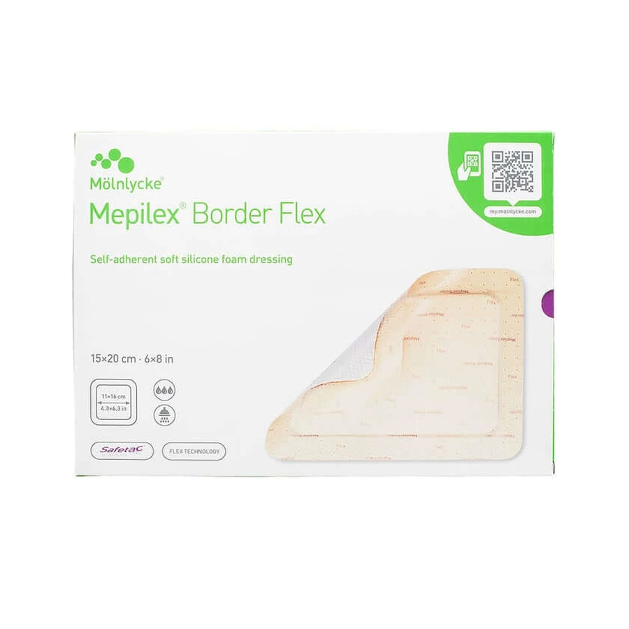 Mepilex Border Flex schuimverband, 15 x 20 cm, 10 stuks