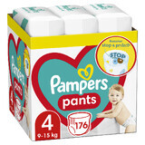 Stop&amp;Protect XXL Box diaper pants, No.4, 9-15 kg, 176 pcs, Pampers