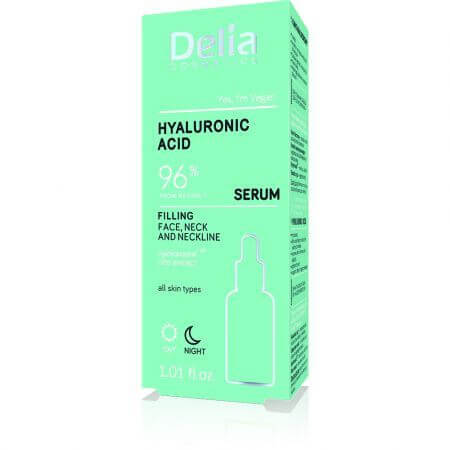 Ser antirid pentru fata, gat si decolteu Hyaluron Acid Filling, 30 ml, Delia Cosmetics