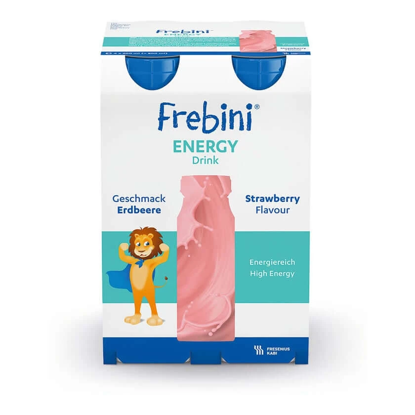 Frebini Energy-voedingsdrank voor kinderen, aardbei, 4 x 200 ml