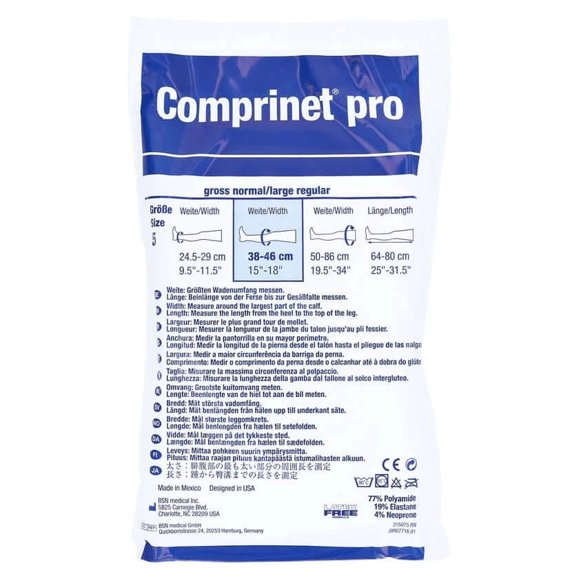 Comprinet Pro-steunkousen ter preventie van trombose, tot aan de dij, wit, maat 5 (2 paar)